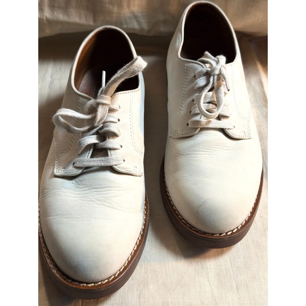 G.H. Bass & Co. M8/W10 White Leather Oxford Dress Shoes. CHURCH HILL